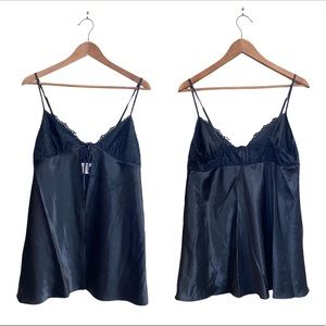 Versailles Black Front Tie Chemise